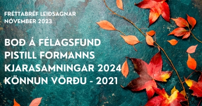 Fr&eacute;ttabr&eacute;f / November Newsletter